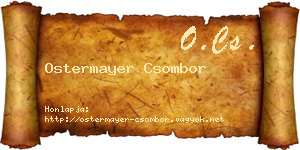 Ostermayer Csombor névjegykártya